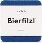 Graf Lantz - Bierfilzl Merino Wool Square Coasters Set of 4 - Happy (4"x4"x5mm) - Absorbs 30% of Weight - Natural German Wool - Heat Resistant, Sustainable, Reusable - Home Decor, Coffee Table Decor