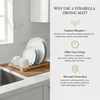 Dish Drying Mat Super Absorbent – 24" x 16" Coffee Mat for Countertops – Non-Slip Drying Mat for Kitchen Counter – Easy to Clean Water Absorbent Mat – Large Dish Drying Mats (Brown)