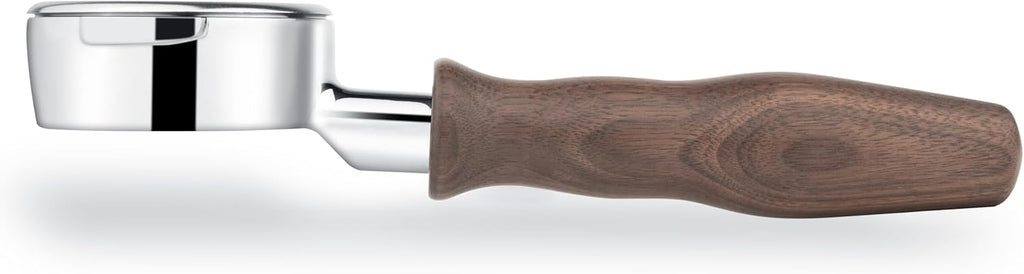 LILQ 58mm Bottomless Naked 2 Ears Portafilter Compatible with E61 Grouphead Machines– Includes 18–20g Basket (Walnut, 58mm For E61)