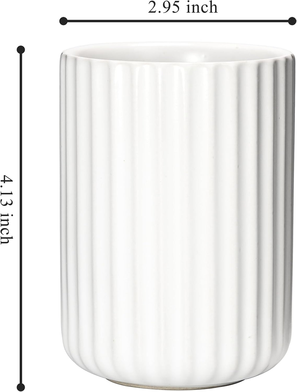 Ceramic Spoon Holder for Coffee Bar, Upright Tea Spoon Holder Cup, Coffee Stirrers Straws Stir Stick Holder, Brown Fluted Surface