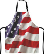USA Flag Kitchen Cooking BBQ Chef Apron,Amercan Flag Apron for Men, Women - Dad Presents, Presents for Men - Birthday, Mothers Day Presents for Mom, Wife, Husband, Brother, Friends