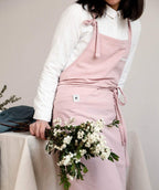 Adjustable Japan Nordic Style Soft Cotton Linen Apron with Four Pockets A Towel