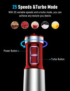 Powerful Immersion Blender handheld, 2025 New Update Hand Blender, Scratch-Resistant Corded Hand Mixer with Heavy-Duty Copper Brushless Motor and Gift Box Red