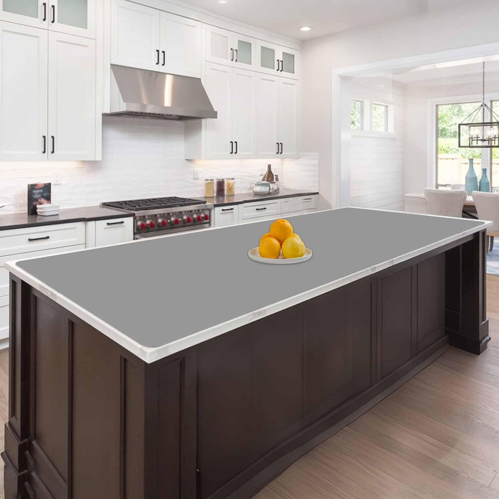 78.7"x23.6"(200cmx60cm) Large Silicone Mats for Countertop, Heat Resistant Mat, Waterproof Nonslip Silicone Kitchen Counter Mat, Nonstick Table Placemat, Multipurpose Mat, Light Gray