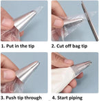 20 Inch icing bags Disposable, Large Pastry Bags Disposable Cake Decorating Bag 100 Count, Thick Plastic Non-Slip Anti-Burst Cake Bags for Frosting Decorating Cake Cupcake Cookie, Easy to Squeeze