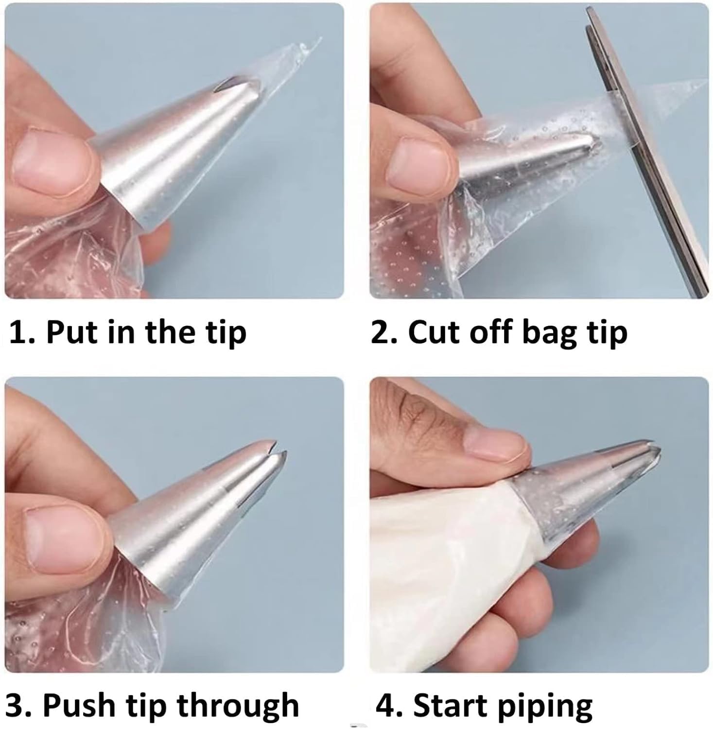 20 Inch icing bags Disposable, Large Pastry Bags Disposable Cake Decorating Bag 100 Count, Thick Plastic Non-Slip Anti-Burst Cake Bags for Frosting Decorating Cake Cupcake Cookie, Easy to Squeeze