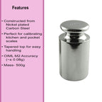 American Weigh Scales Calibration Weight for AWS Digital Scale, Chrome Plated, Carbon Steel, 500G(Chrome Finish)