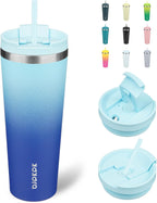 BJPKPK 26oz Insulated Tumbler With lid And Straw Stainless Steel Tumblers Travel Coffee Mug Reusable Thermal Cup,Sky