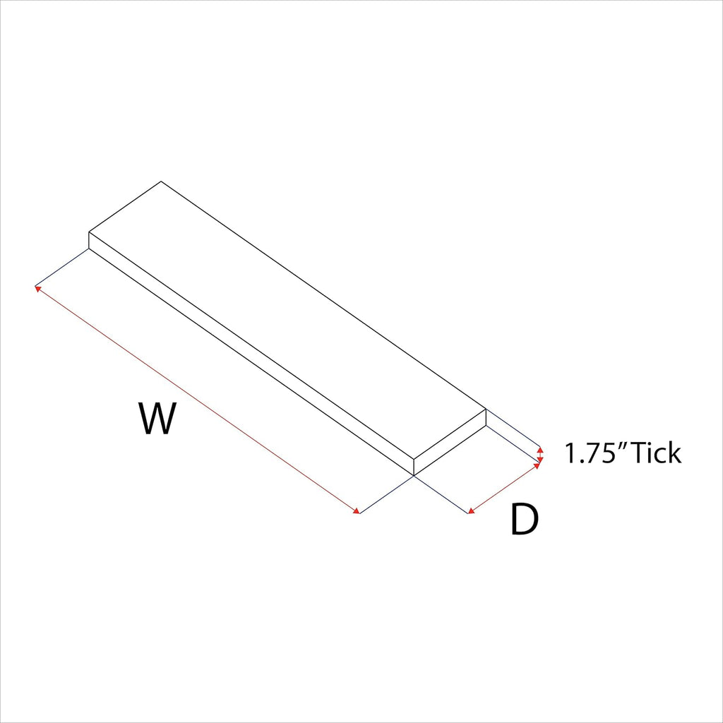 URBANDI, Rustic Floating Shelves, Set of 2, Hidden Bracket, Solid Wood, Heavy Duty, Wall Mounted Shelves, (Grey, 36Wx8D)