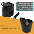Ailelan Coffee Knock Box, Espresso Knock Box, Coffee Bin, Espresso Dump Bin, 4.8 Inch Shock-Absorbent Durable Barista Style Espresso Knock Box with Removable Metal Knock Bar and Non-Slip Base(Round)