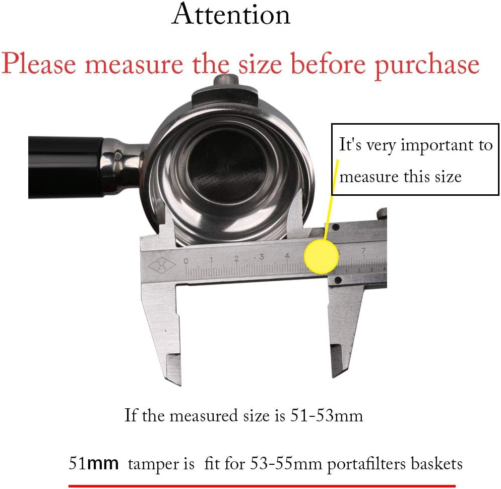 Coffee Tamper 51mm 100% Stainless Steel Barista Tools, Espresso Tamper Tool