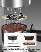 3 Pcs 58mm Espresso Puck Screen with Round Hole in the Middle - 0.2mm Ultra Thin Espresso Puck, Stainless Steel Reusable Coffee Filter, Suitable for La Marzocco/Gaggia (Golden)