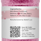 BAKELL Cranberry Edible Glitter, 45 Grams | TINKER DUST Edible Glitter | KOSHER Certified | 100% Edible Glitter | Cakes, Cupcakes, Cake Pops, Drinks, Dessert Vegan Glitter & Dusts (45g Shaker, Cranberry)