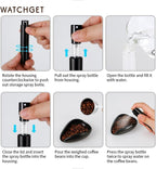 watchget Coffee Bean Dosing Cup & RDT Spray Bottle Kit for Espresso Bar, Static Reduction Ceramic Single Dose Tray for Brewing/Tea, Barista Accessories Set, Black