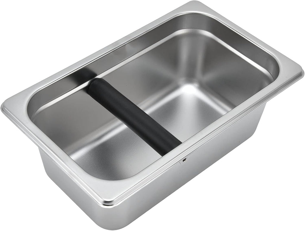 Yosoo Coffee Knock Box, Large Coffee Knock Box Stainless Steel Coffee Grounds Container Bucket Waste Bin(01)