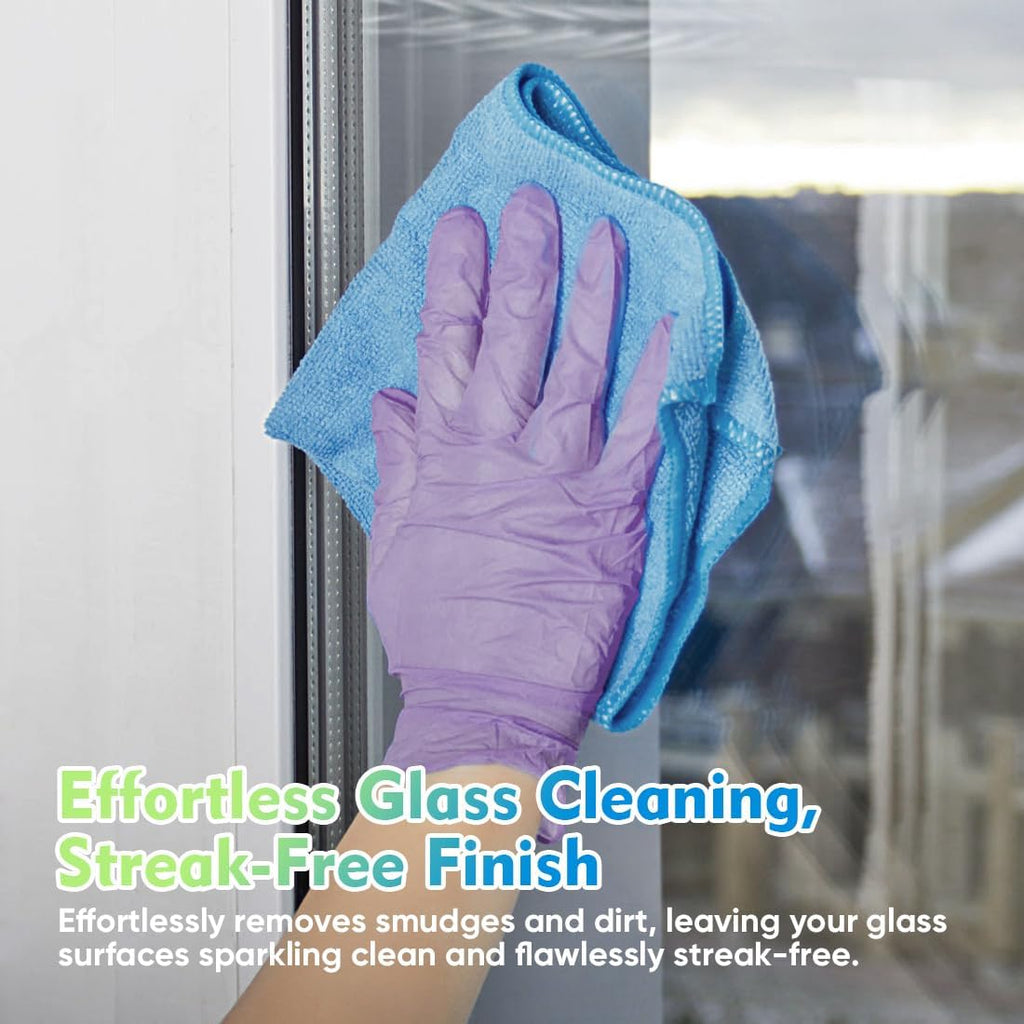 HOMEXCEL Blue Microfiber Cleaning Cloth 12 Pack, 12.5 x 12.5 inch Microfiber Towels for Cars, Ultra Absorbent Car Washing Cloth, Lint Free Streak Free Cleaning Rags for Car, Kitchen, and Window