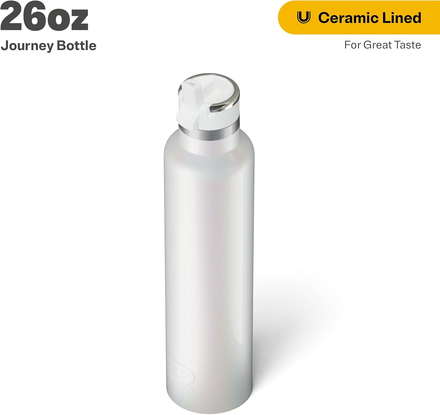 RTIC 26oz Journey Bottle Metal Stainless Steel Vacuum Insulated, BPA Free, Reusable, for Water, Hot and Cold Drinks, Travel, Sports, Camping, White Glitter