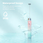 Maestri House Rechargeable Milk Frother with Stand, LunaFro Handheld Electric Foam Maker Waterproof Detachable Stainless Steel Whisk Drink Mixer Foamer for Lattes, Cappuccino