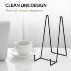 HONGYUTAI 3 Pack 10 Inch Plate Stands for Display Picture - Vinyl Table Top Display, Decorative Metal Frame Holders for Book , Photo and Platter, Tabletop Art, Black 3 Packs