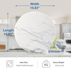 Koville White Marble Cutting Board Cheese Boards for Kitchen Countertop, Large Round Marble Charcuterie Board Pastry Boards for Kitchen Decor, Stone Tray Stone Slab for Home Decor