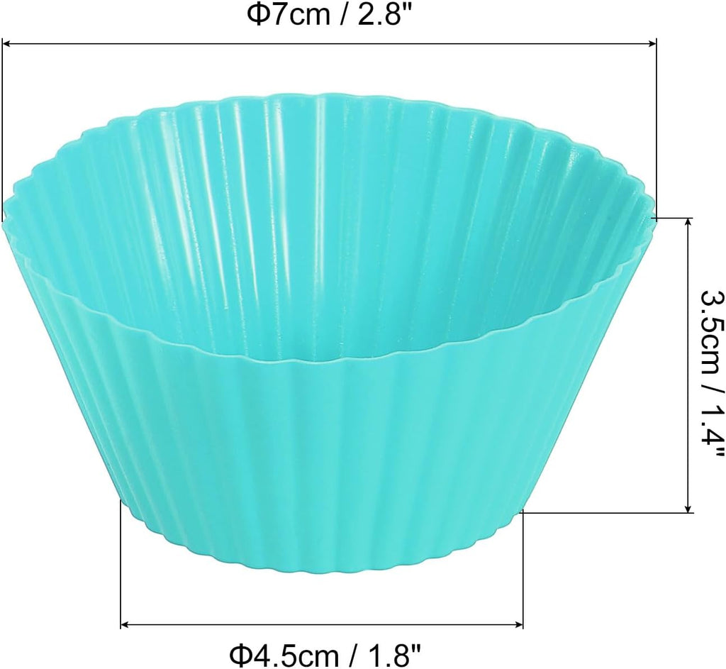 uxcell 18Pcs Silicone Cupcake Liners, Non-Stick Baking Cups, for Cooking Eggs, Baking Muffins and Make a Cake(Mint Green)