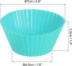 uxcell 36Pcs Silicone Cupcake Liners, Non-Stick Baking Cups, for Cooking Eggs, Baking Muffins and Make a Cake(Mint Green)