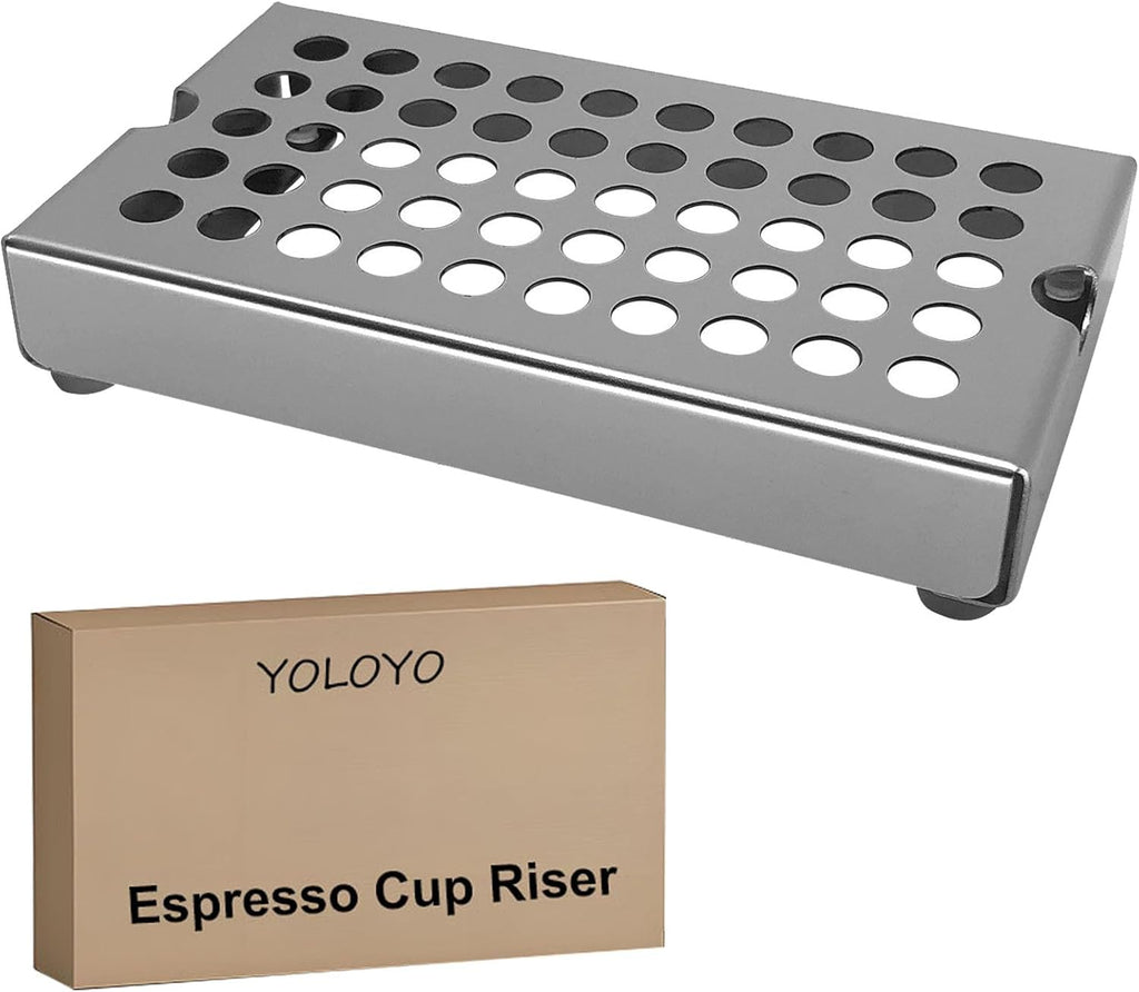 Espresso Cup Riser Stand, Premium Stainless Steel Coffee Drip Tray, Coffee Mug Holder Stand for Espresso Machines, Height 30mm