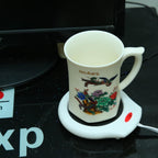 Home&Office Desktop Electric Mug Warmer-Coffee/Tea/Cocoa/Soup-Scented Candles Gift for Winter 2pcs(White and Black (CFW002-White Black)