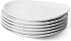 Sweese Porcelain 11 Inch Dinner Plates Set of 6 - White Dinner Plates - Dishwasher, Microwave, Oven Safe, Scratch Resistant