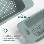 Yatmung Deep Freezer Organizer Bins Expandable - Freezer Baskets for Chest Freezer Adjustable - Freezer Storage Bins with Handle - Freezer Organization Accessories for Kitchen -Green, 2-PACK