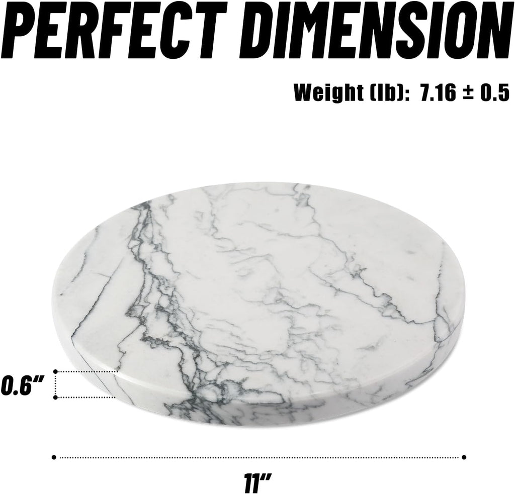 Koville Brazilian Natural Marble Cutting Board for Kitchen, 11inch Round Hand Crafted Marble Slab for Cheese, Charcuterie, Pastry Board - Wedding Gift, House Warming Gift(Maldivi)