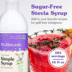NuNaturals Stevia Simple Syrup, Sugar-Free Sweetener, Plant-Based Sugar Substitute, Zero Calorie, 16 oz