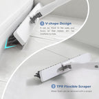 SetSail 4-in-1 Tile Tub Floor Scrubber with 52-inch Long Adjustable Handle Shower Cleaner Brush with V-Shaped Grout Brush and 3 Replacement Brush Heads for Bathroom Kitchen Sink Walls Tub Tile, White