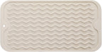 Silicone Dish Drying Mat for Multiple Usage,Easy clean,Eco-friendly,Heat-resistant Silicone Mat for Kitchen Counter or Sink,Refrigerator or Drawer Liner Tapioca S 12 inches x 6 inches