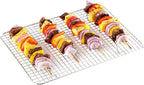 Restaurantware Met Lux 8.5 x 12 Inch Wire Baking Rack 1 Heavy-Duty Oven Wire Rack - Fits Quarter Size Sheet Pan Dishwashable Stainless Steel Cooling Rack Elevated Feet Oven-Ready Up To 575F