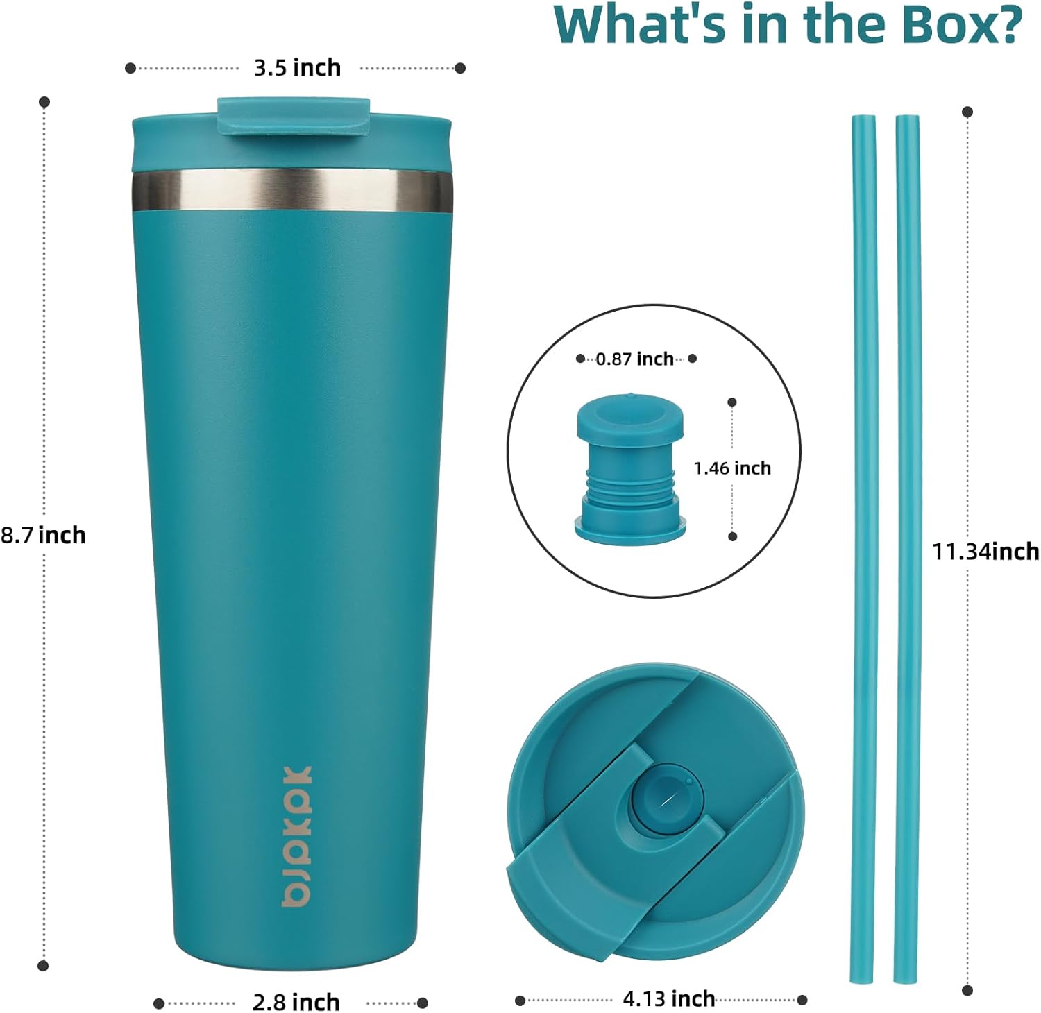 BJPKPK 26oz Tumbler With lid And Straw Stainless Steel Travel Coffee Mug Insulated Tumblers Cups,Laguna