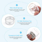 50 Pack,10ml Clear Glass Essential Oil Bottle,Empty Travel Glass Liquid Sample Vial Decorations Preservation Storage Vials Test Jars Container -1.18" W x 1.18" H