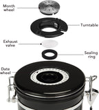 ShanSon Coffee Canister Airtight Coffee Container Stainless Steel Coffee Bean Storage Container with Scoop and See Through Window Coffee Canister for Beans Grounds Sugar Flour Tea Cereal,16OZ, Black