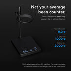 TIMEMORE Coffee Scale Black Mirror Duo (New) with Adjustable Dripper Mount/High-Precision Load Cell/Dual-Readout Display/Real-Time Flow Rate，Espresso Digital Coffee Scale for Pour Over Drip Coffee.