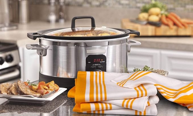 Urban Villa Kitchen Towels 100% Cotton Pack of 6, Highly Absorbent Quick Drying Super Soft Premium Dish Towels for Kitchen with Hanging Loop Hand & Tea Towels - 20x30 Inch, (Yellow & White, Striped)