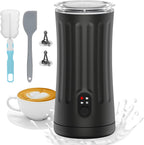 Electric Milk Frother, 4-in-1 Milk Steamer and Frother, 8.1oz/240ml Automatic Warm and Cold Foam Maker, Auto Shut-Off Frother for Coffee, Latte, Cappuccino, Macchiato(Black)