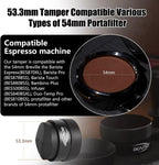 IKAPE 53MM Coffee Distributor, Black Design of Bottom Propeller, Gravity Adaptive Espresso Distributor Fits All 54MM Espresso Portafilter, Compatible with 54MM Breville Bottomless Portafilter