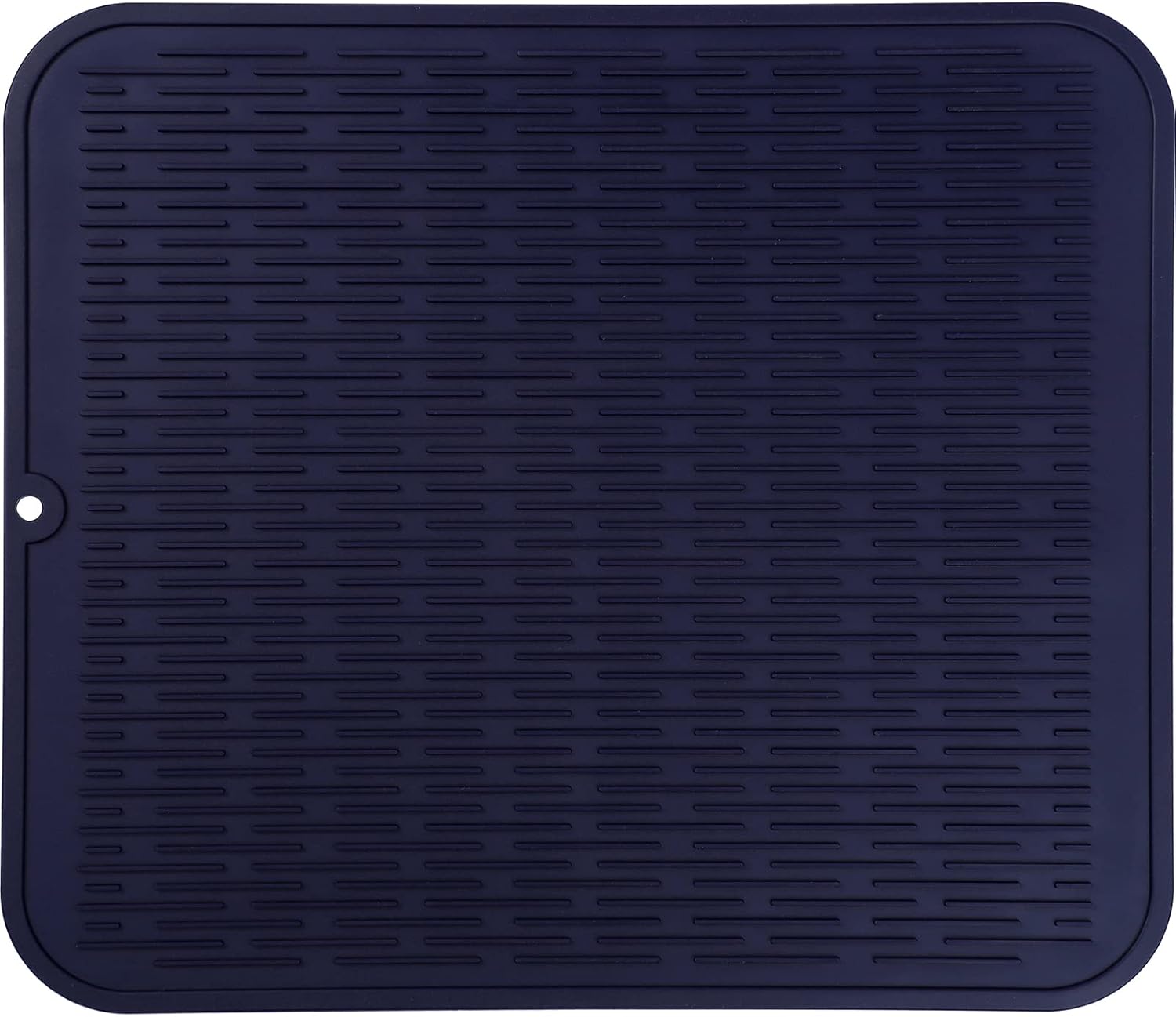 Silicone Dish Drying Mat for Multiple Usage,Easy clean,Eco-friendly,Heat-resistant Silicone Mat for Kitchen Counter or Sink,Refrigerator or Drawer Liner Navy Blue 2XL 24 inches x 18 inches