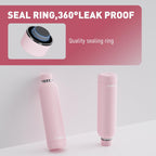 Slim Insulated Water Bottles for Travel 32oz with Clip, Double Wall Vacuum Stainless Steel Water Bottle Keeps Drinks Cold 24 Hrs/Hot 12 Hrs, 100% Leakproof, BPA Free(Pink)