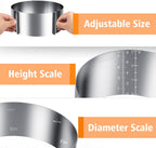 iNeibo Cake Ring, 6 to 12 Inch Adjustable Cake Mousse Mould Set, Stainless Steel Pastry Ring, Mousse Ring, Ring Mold for Baking (1 Cake Ring)