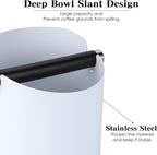 Italian Espresso Tapping Box, Stainless Steel Coffee Grinding Tapping Box, With Detachable Tapping Rod And Anti Slip Rubber Base (White)