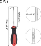 uxcell Full Hook Pick 5.91" Puller Remover Removal Tool for Oil Seal/O-rings, Gasket, Hose 2Pcs