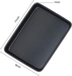 Toaster Oven Pans Set of 2, Shinsin 11-Inch Nonstick Baking Sheet Pans and Trays, 1/8 Thicker Replacement Small Baking Tray Accessories for Cookie, Non Toxic and Easy Clean and Diswasher Safe,Black