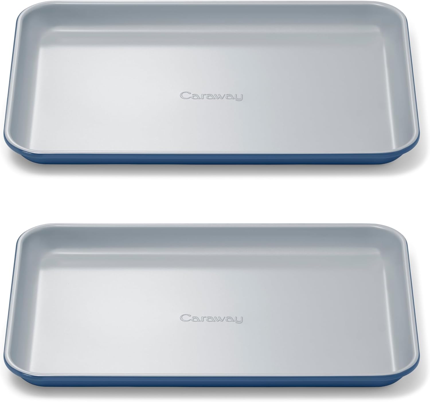Caraway Nonstick Ceramic Small Baking Sheet Duo (9x13”) – Non-Toxic, PTFE & PFOA Free – Oven Safe – Aluminized Steel Core – Mini Sheet Pan for Baking, Roasting & More - Navy