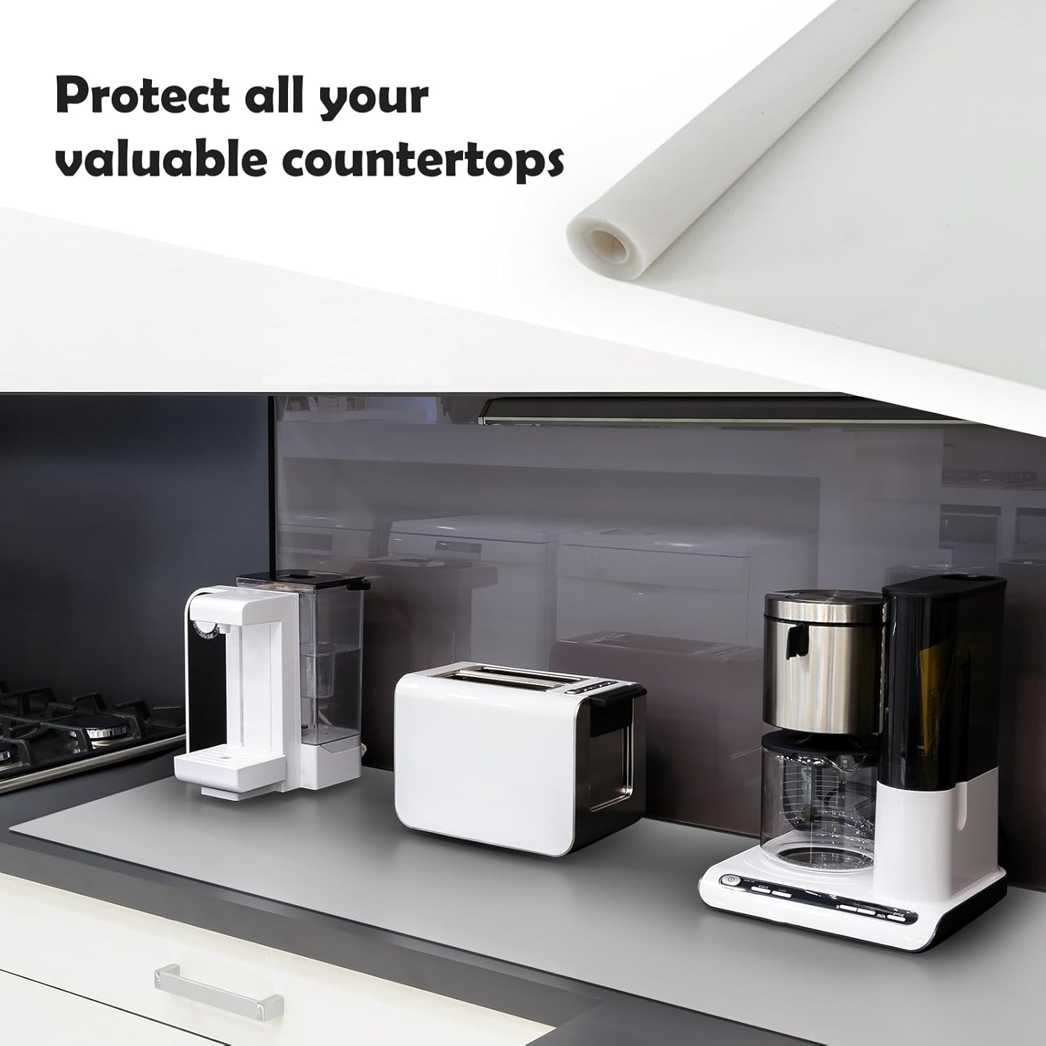 78.7”x23.6”(200cmx60cm) Heat Resistant Mat for Countertop, Silicone Mats for Kitchen Counter, Extra Large Counter Mat, Nonslip Mats for Crafts Countertop Protector, Black